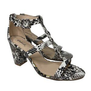 NEW Qupid Snake Print Block Heels / 3.5" Strappy Heels / SIZE 8.5